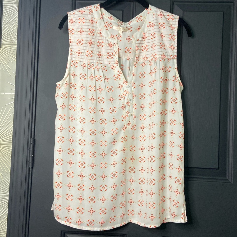 Skies are blue large sleeveless blouse